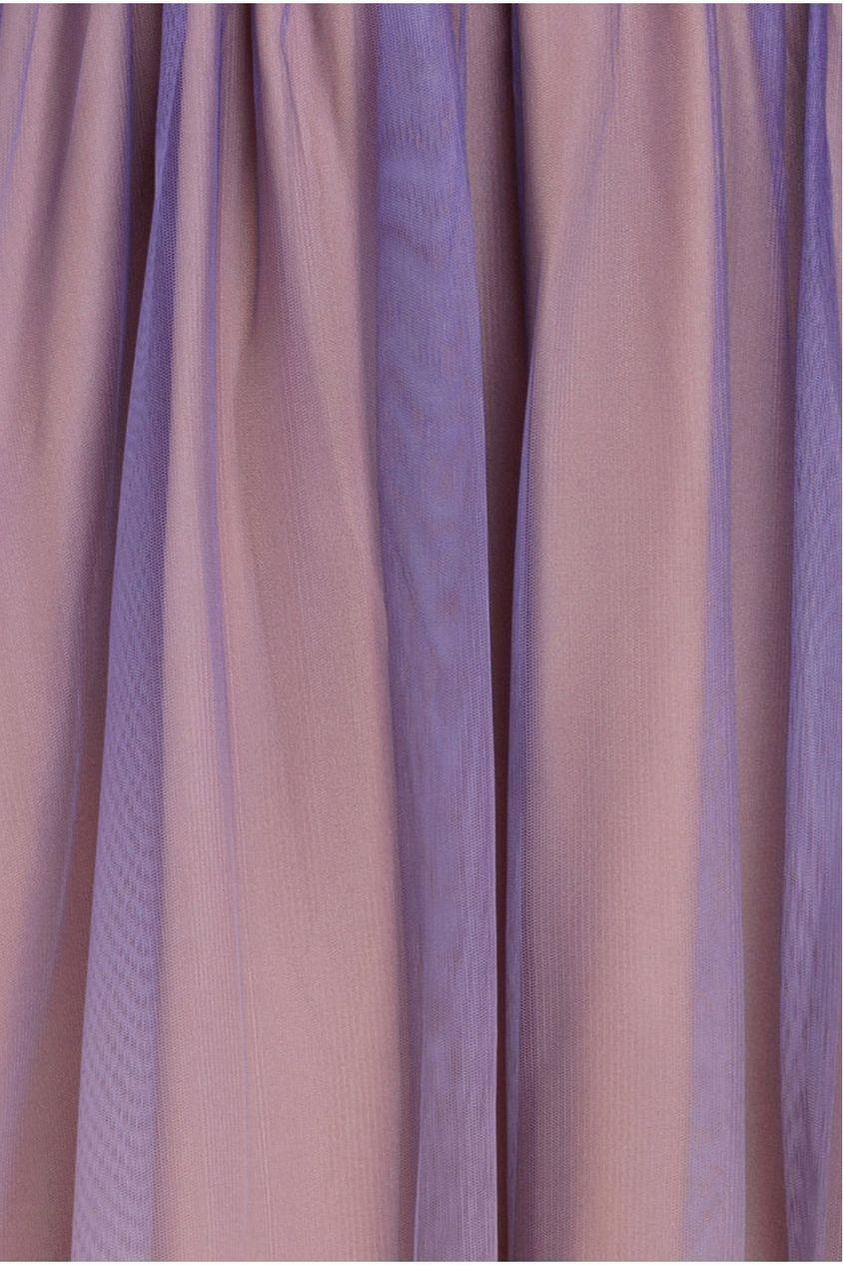 Goddiva Sleeveless Ombre Pleated A-Line Maxi Dress - Lilac Ombre
