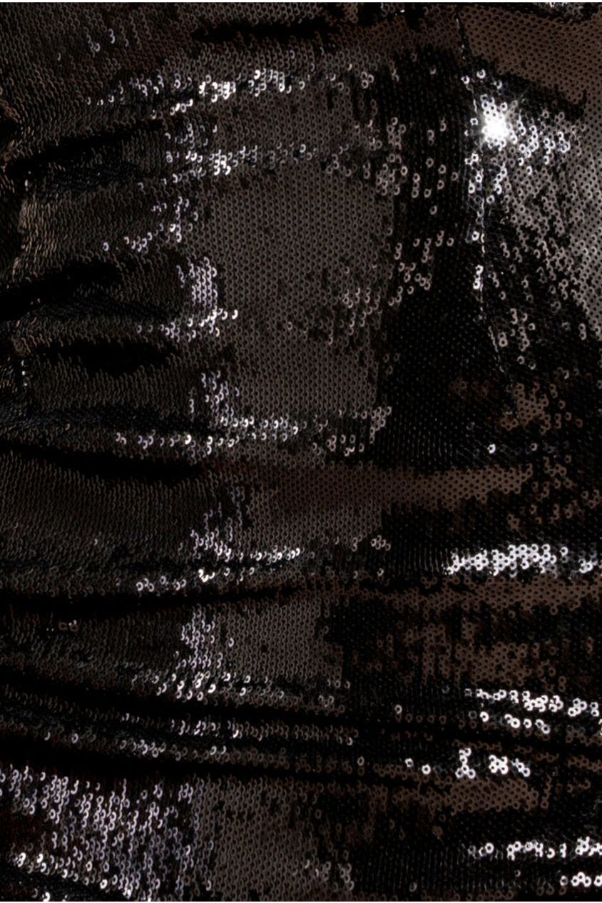Goddiva Liquid Sequin Boobtube Midaxi With Corsage - Black