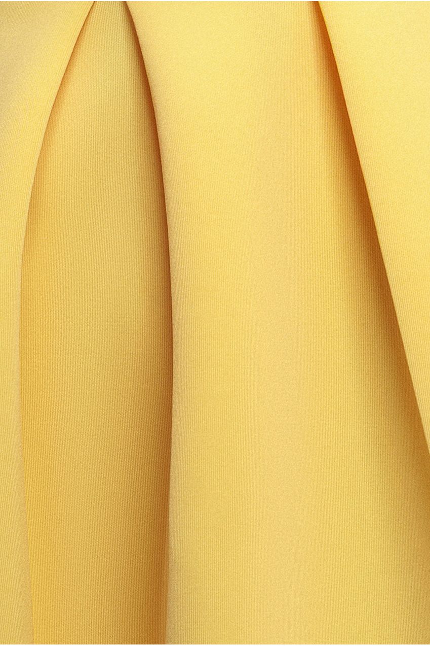 Goddiva Scuba Foam Skater Midi Dress - Lemon