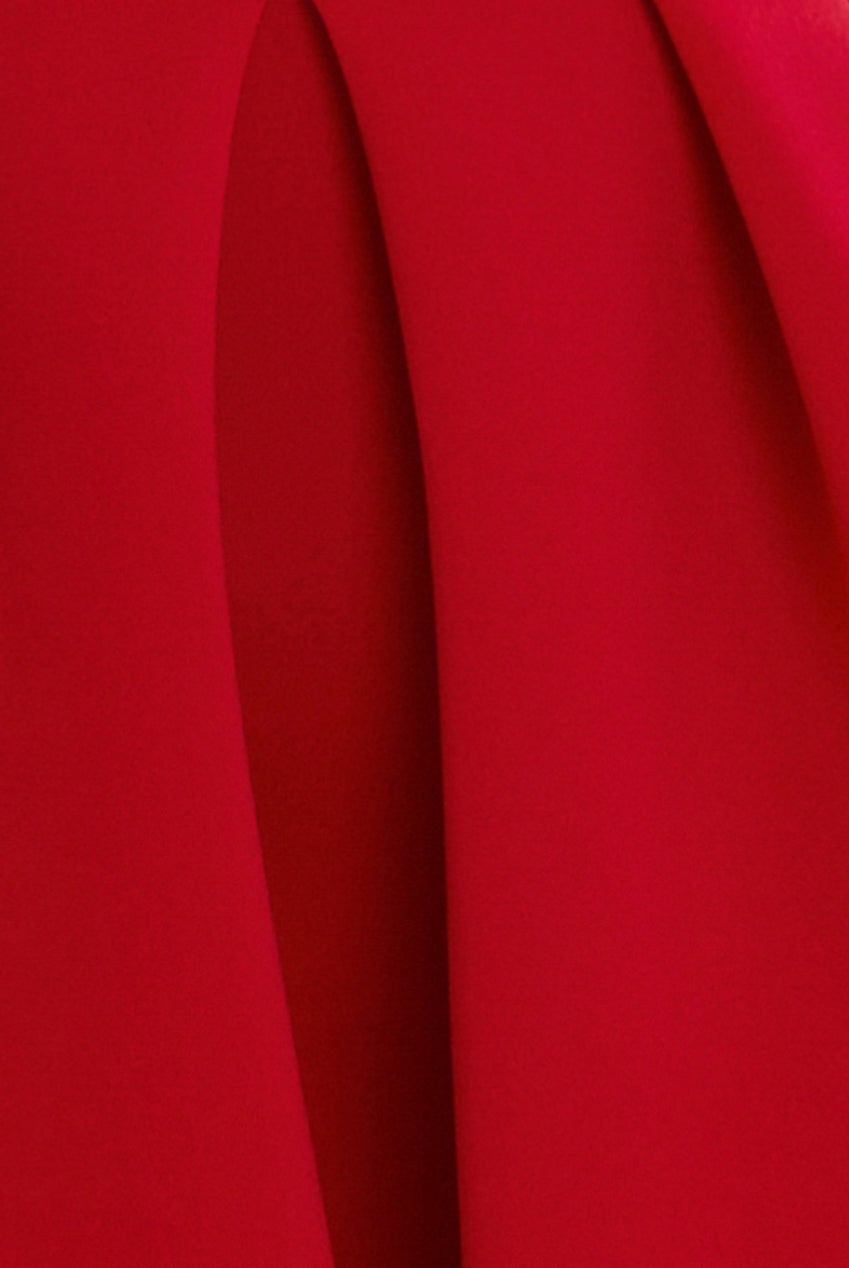 Goddiva Scuba Foam Skater Midi Dress - Red