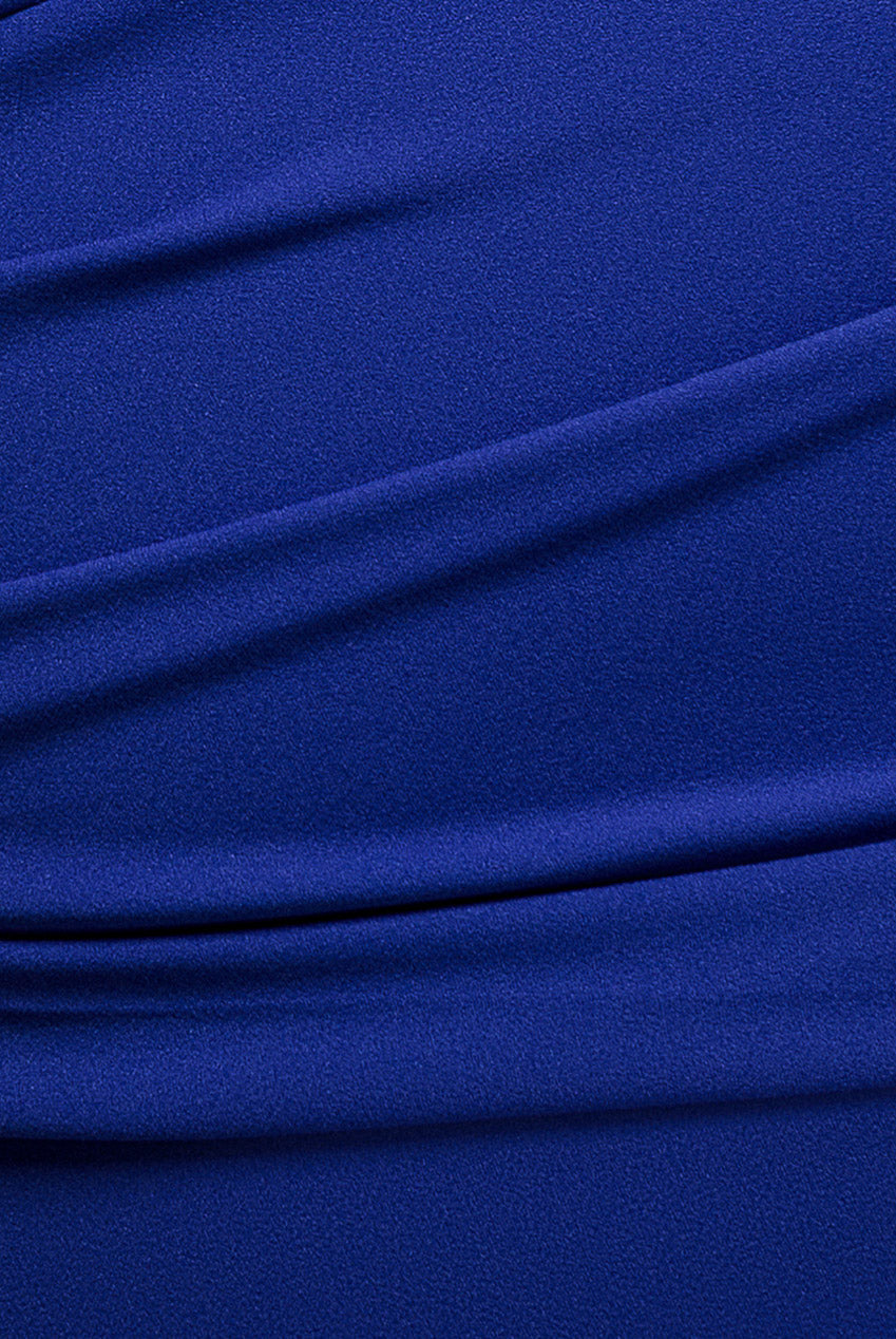 Goddiva Plus Scuba Bardot Pleated Midi Dress - Royalblue