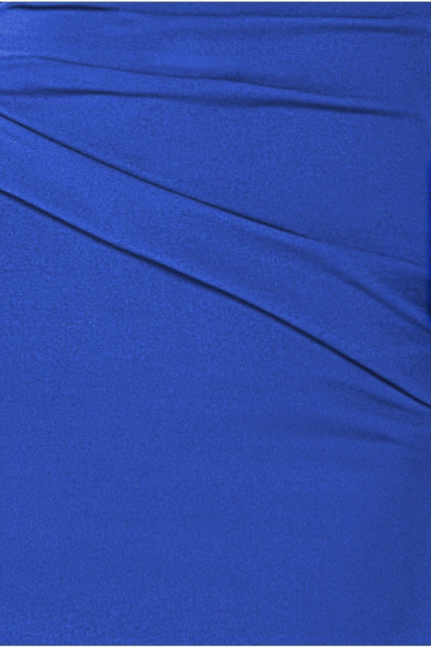 Goddiva Bardot Pleated Midi Dress - Royal Blue