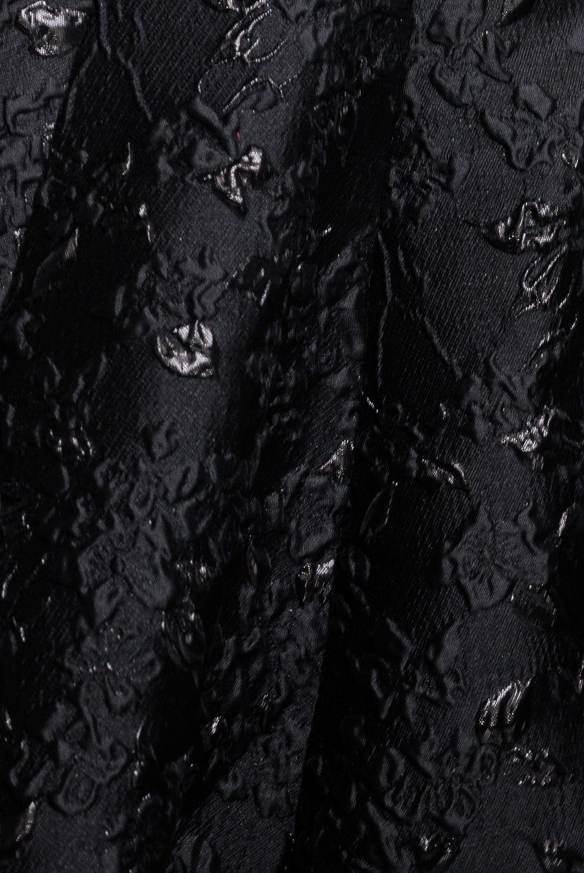 Goddiva Jacquard Sleeveless A-line Midi Dress - Black