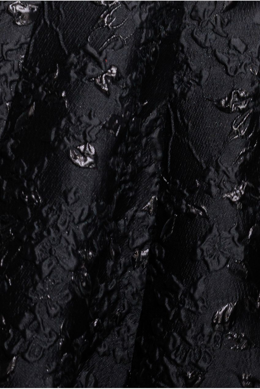 Goddiva Jacquard Sleeveless A-line Midi Dress - Black