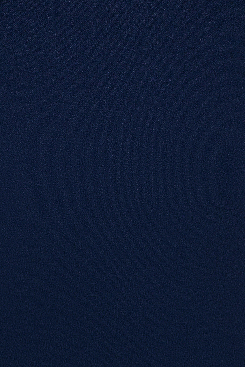 Goddiva One Shoulder Satin Bow Scuba Crepe Maxi Dress - Navy