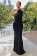 Goddiva Satin Corsage Scuba Crepe Maxi Dress - Black