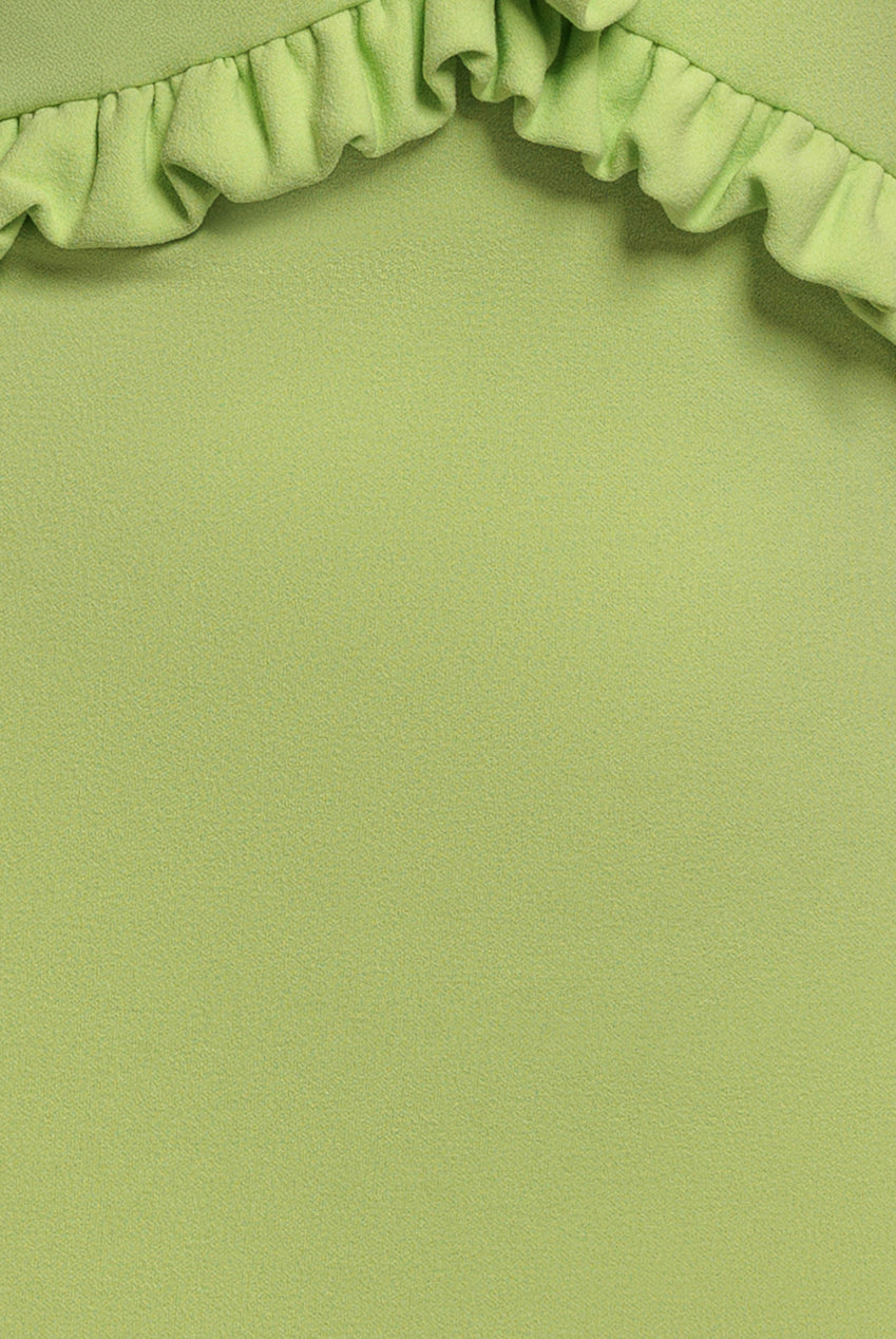 Goddiva Cap Sleeve Frill Edge Midi Dress - Lime Green
