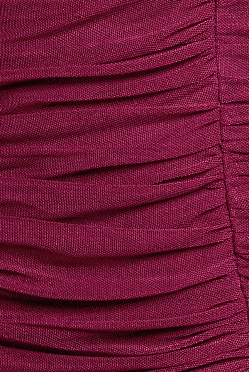 Goddiva Gathered High & Low Tiered Midi Dress - Magenta