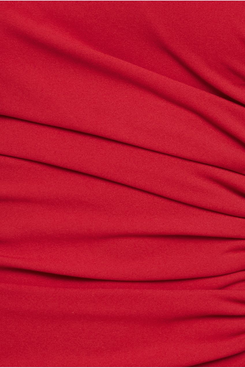 Goddiva Scuba Crepe Bandeau Maxi With Diamante Necklace - Red