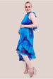 Goddiva Maternity Halter Neck Chiffon Tie Midaxi Dress - Navy