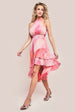 Goddiva Halter Neck Chiffon Tie Midaxi Dress - Blush