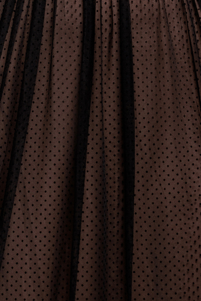 Goddiva Sleeveless Pleated Dobby Mesh Corsage Maxi Dress - Black