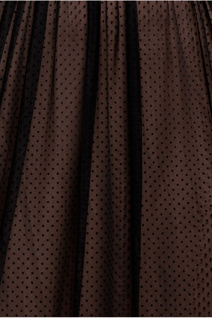 Goddiva Sleeveless Pleated Dobby Mesh Corsage Maxi Dress - Black