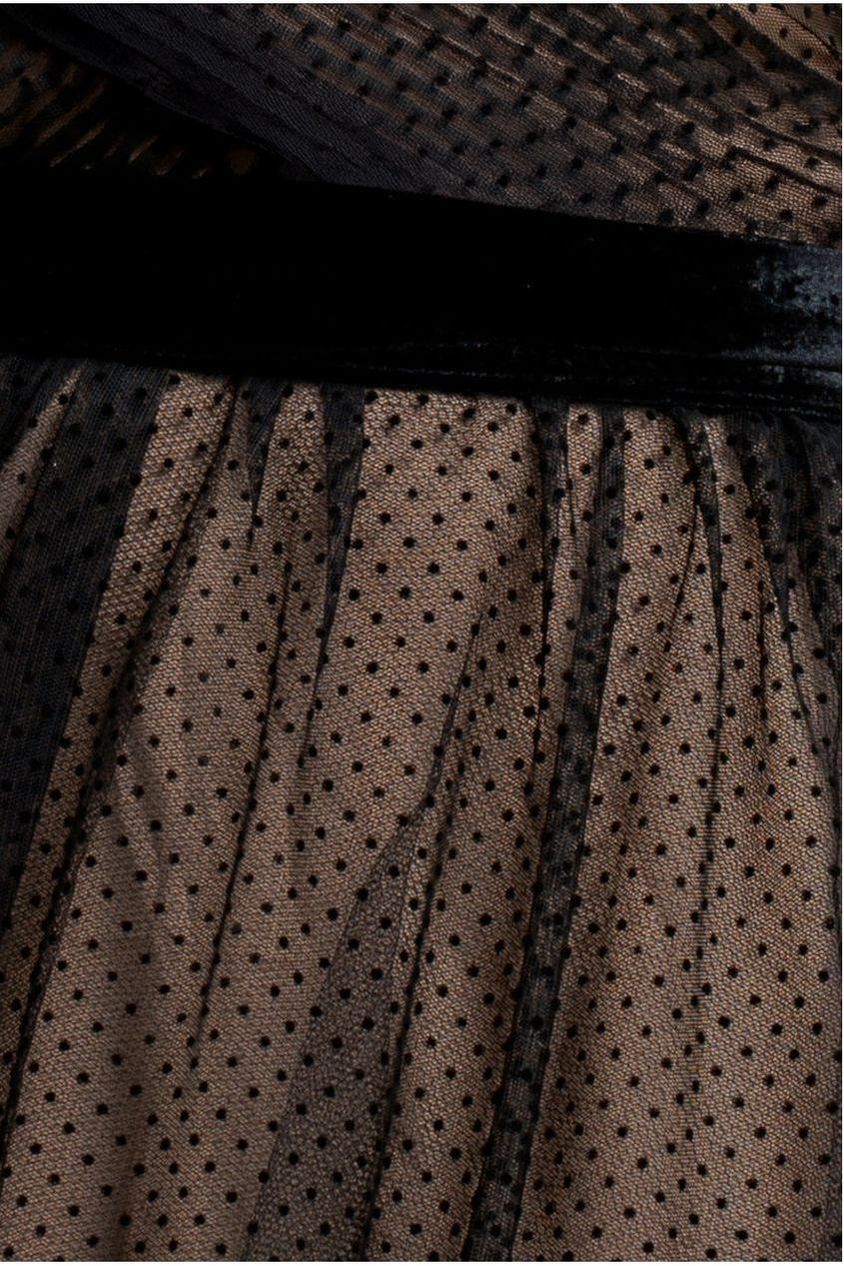 Goddiva Dobby Mesh Off The Shoulder Princess Maxi Dress - Black