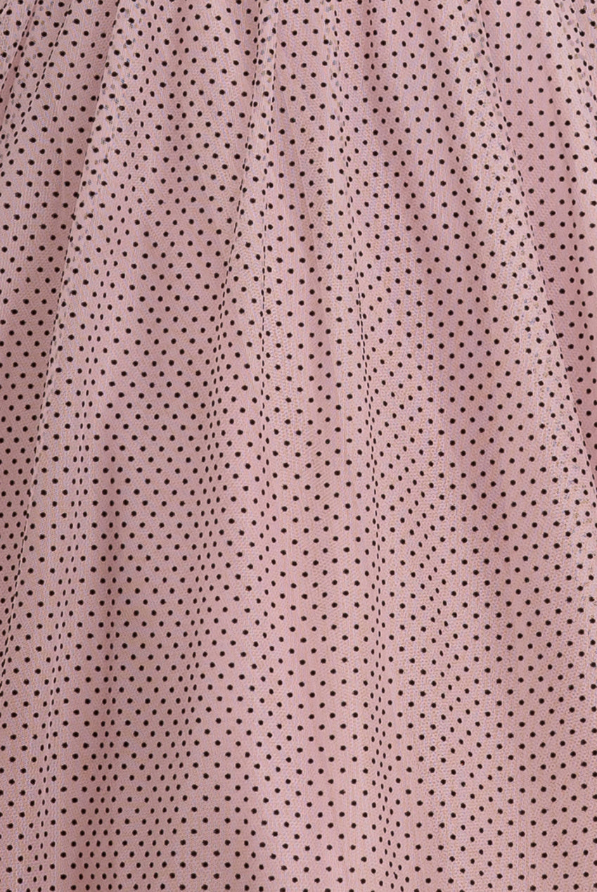 Goddiva Dobby Mesh Off The Shoulder Princess Maxi Dress - Blush