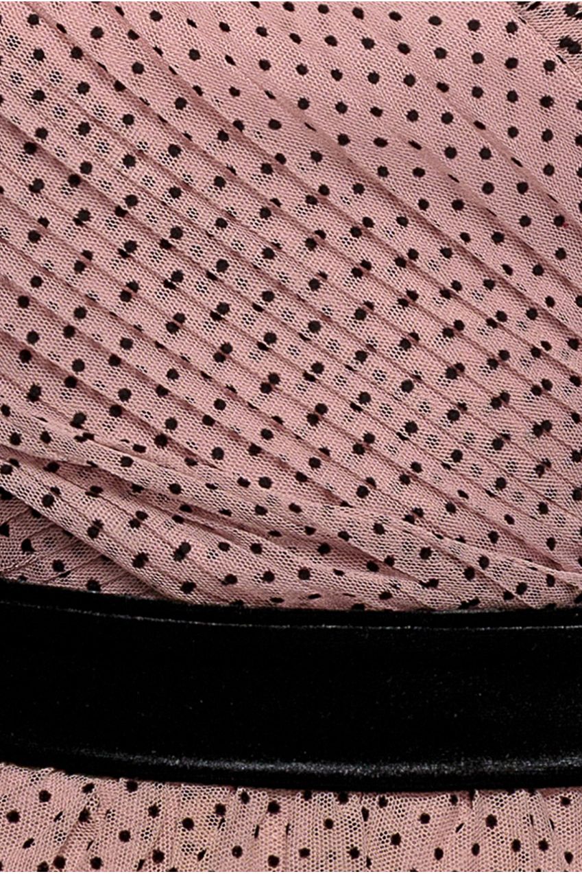 Goddiva Dobby Mesh Off The Shoulder Princess Maxi Dress - Blush