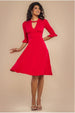 Goddiva Flared Sleeve Midi Dress - Red