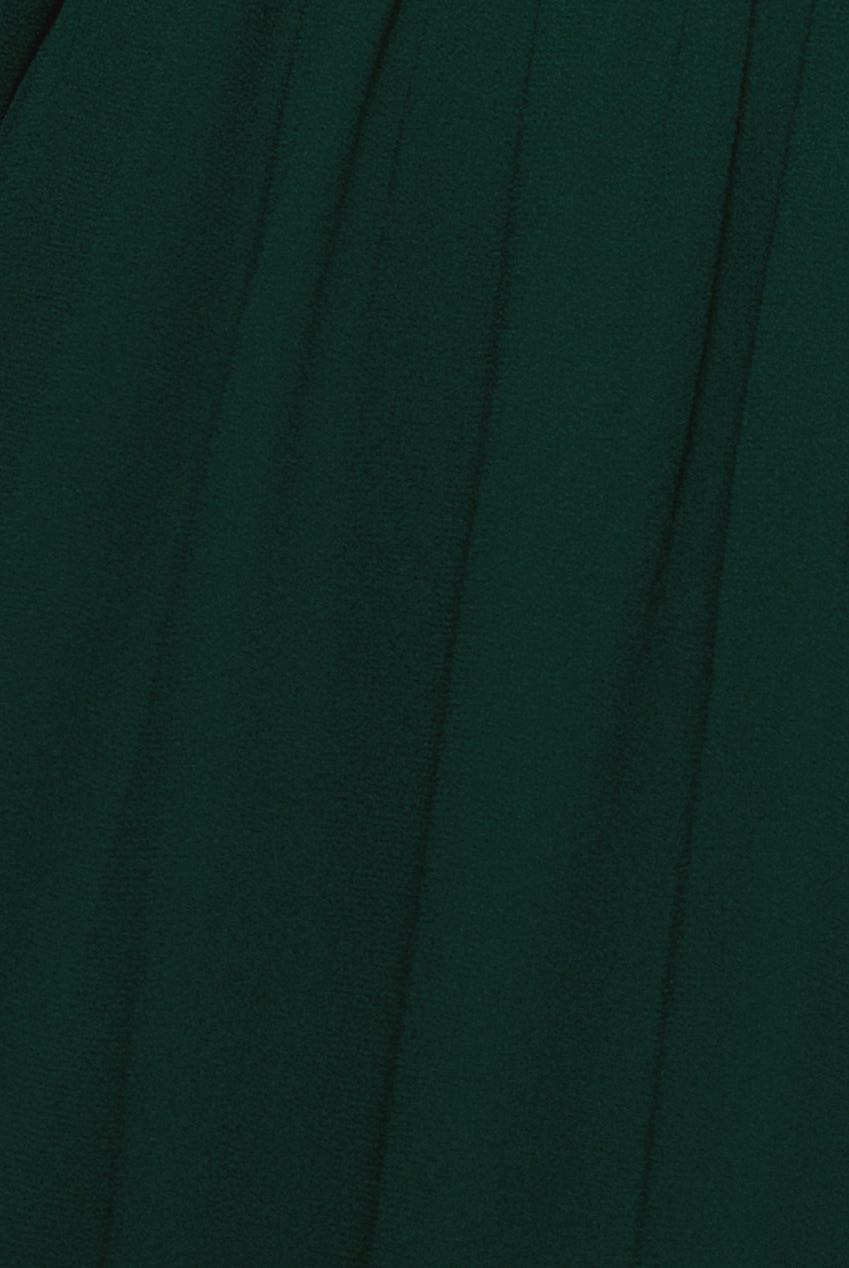 Goddiva Sustainable Front Split Wrap Style Chiffon Maxi Dress - Dark Green
