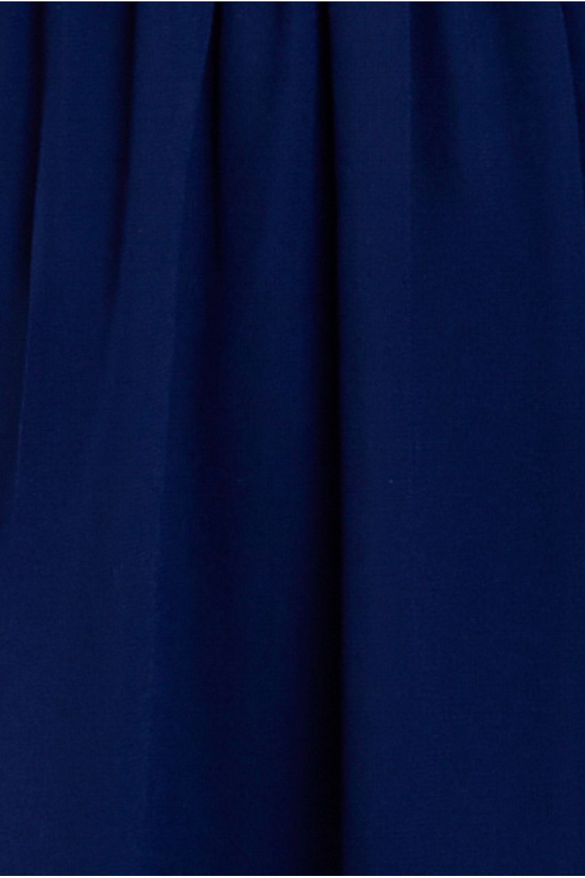 Goddiva Sustainable Front Split Wrap Style Chiffon Maxi Dress - Navy Blue