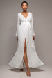 Goddiva Wrap Back Maxi With Front Slit Chi On Maxi - White