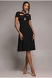 Goddiva Scuba Crepe Twist Cutout Midi Dress - Black