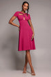 Goddiva Scuba Crepe Twist Cutout Midi Dress - Hot Pink