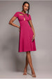 Goddiva Scuba Crepe Twist Cutout Midi Dress - Hot Pink