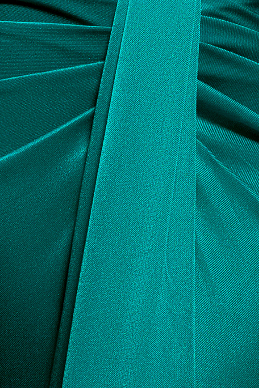 Goddiva Open Back Cowl Neck Maxi Dress - Emerald Green