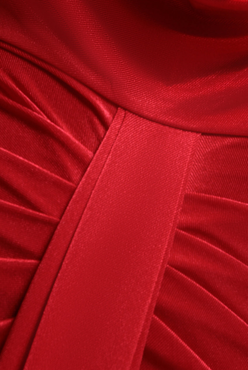 Goddiva Open Back Cowl Neck Maxi Dress - Red