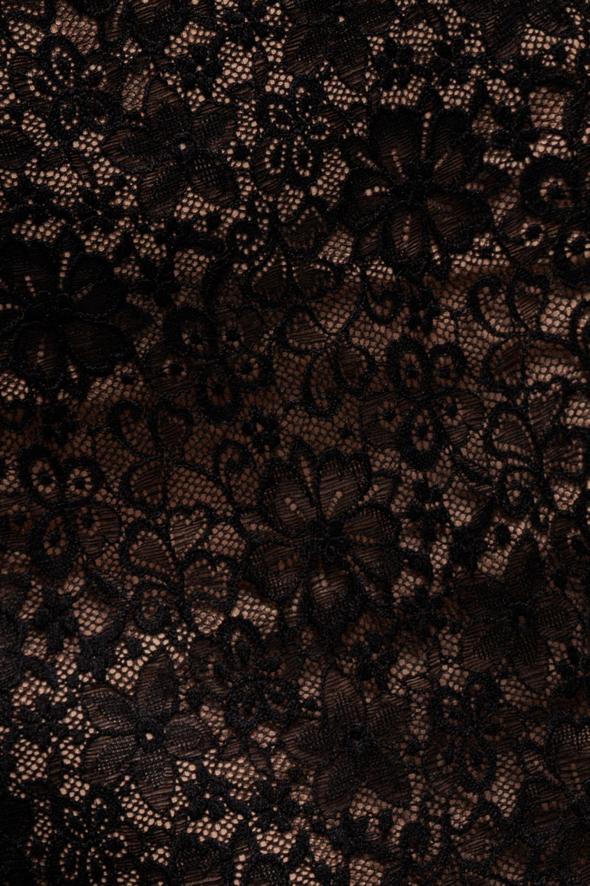 Goddiva Flutter Sleeve Lace A-Line Maxi Dress - Black