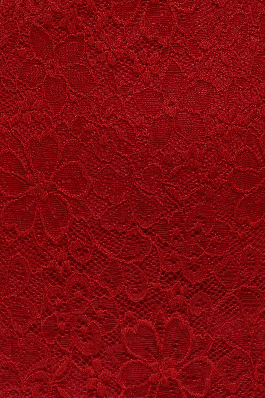 Goddiva Flutter Sleeve Lace A-Line Maxi Dress - Red