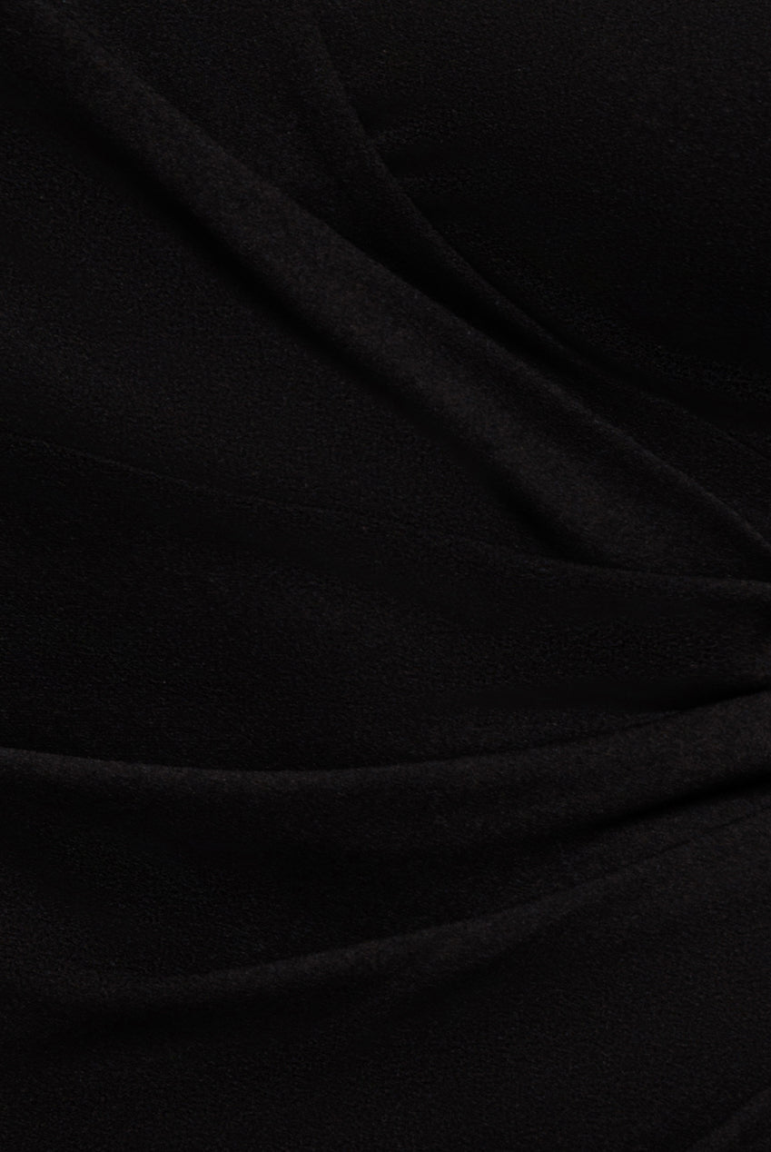 Goddiva Scuba & Lace Wrap Maxi Dress - Black