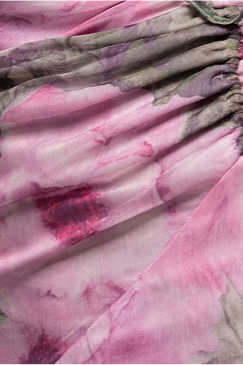 Goddiva Floral Wrap High And Low Midaxi Dress - Blush
