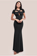 Goddiva Scuba Crepe Twist Cutout Maxi Dress - Black