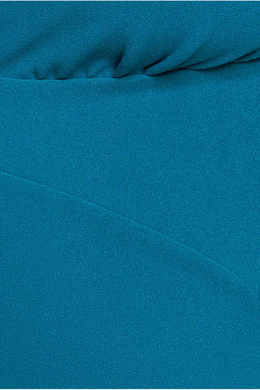 Goddiva Scuba Crepe Twist Cutout Maxi Dress - Teal Blue