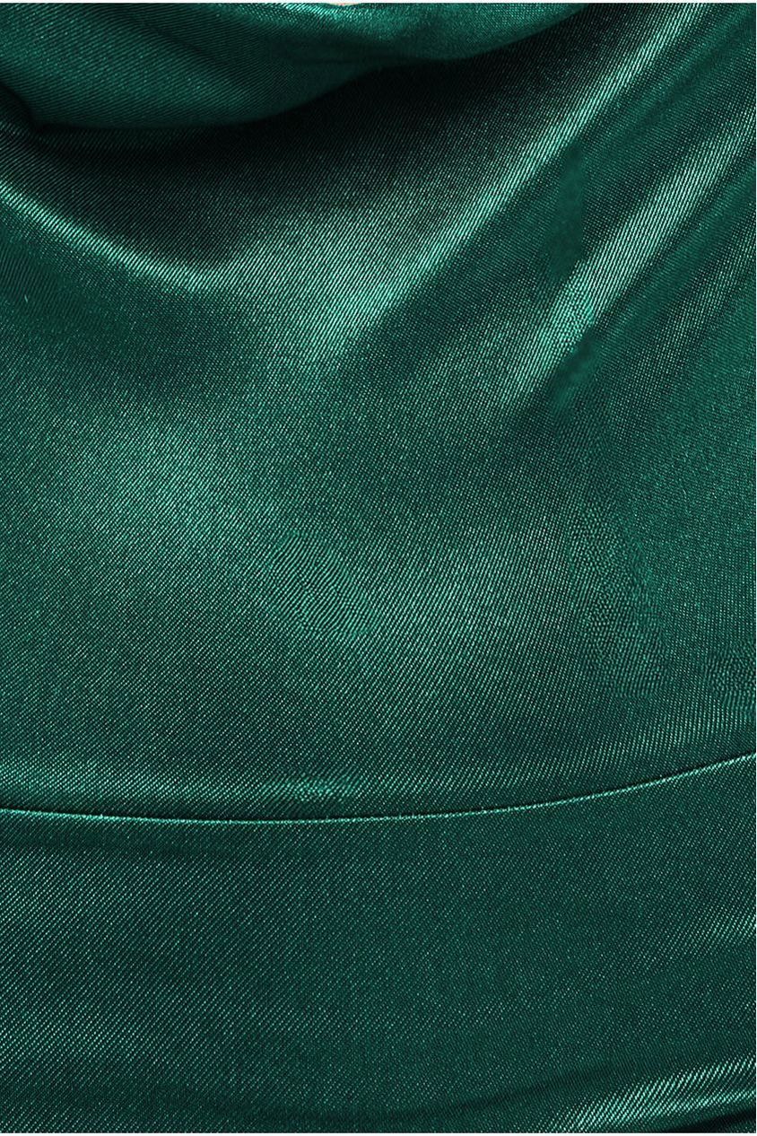 Goddiva Halter Cowl Neck Back Maxi Dress - Emerald Green