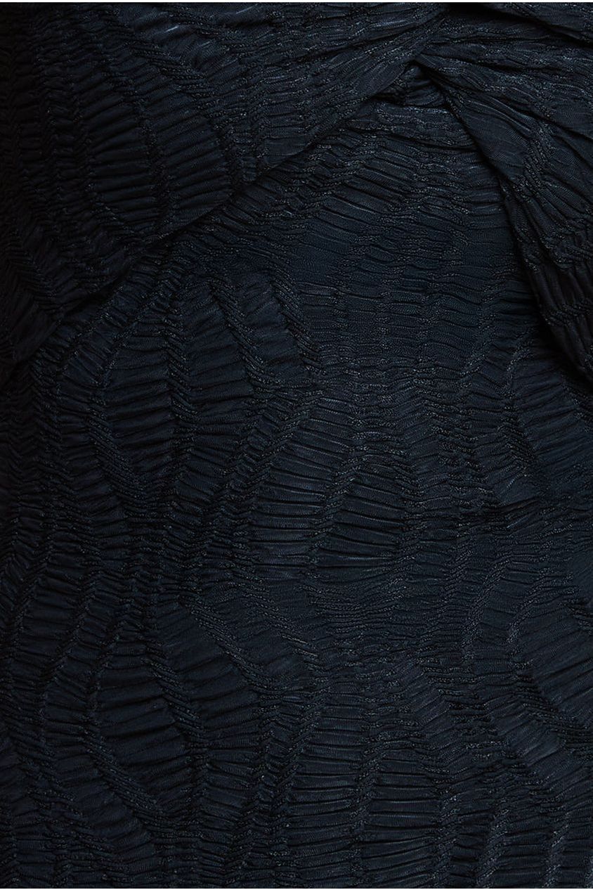 Goddiva Front Knot Twist  Midi Dress - Black