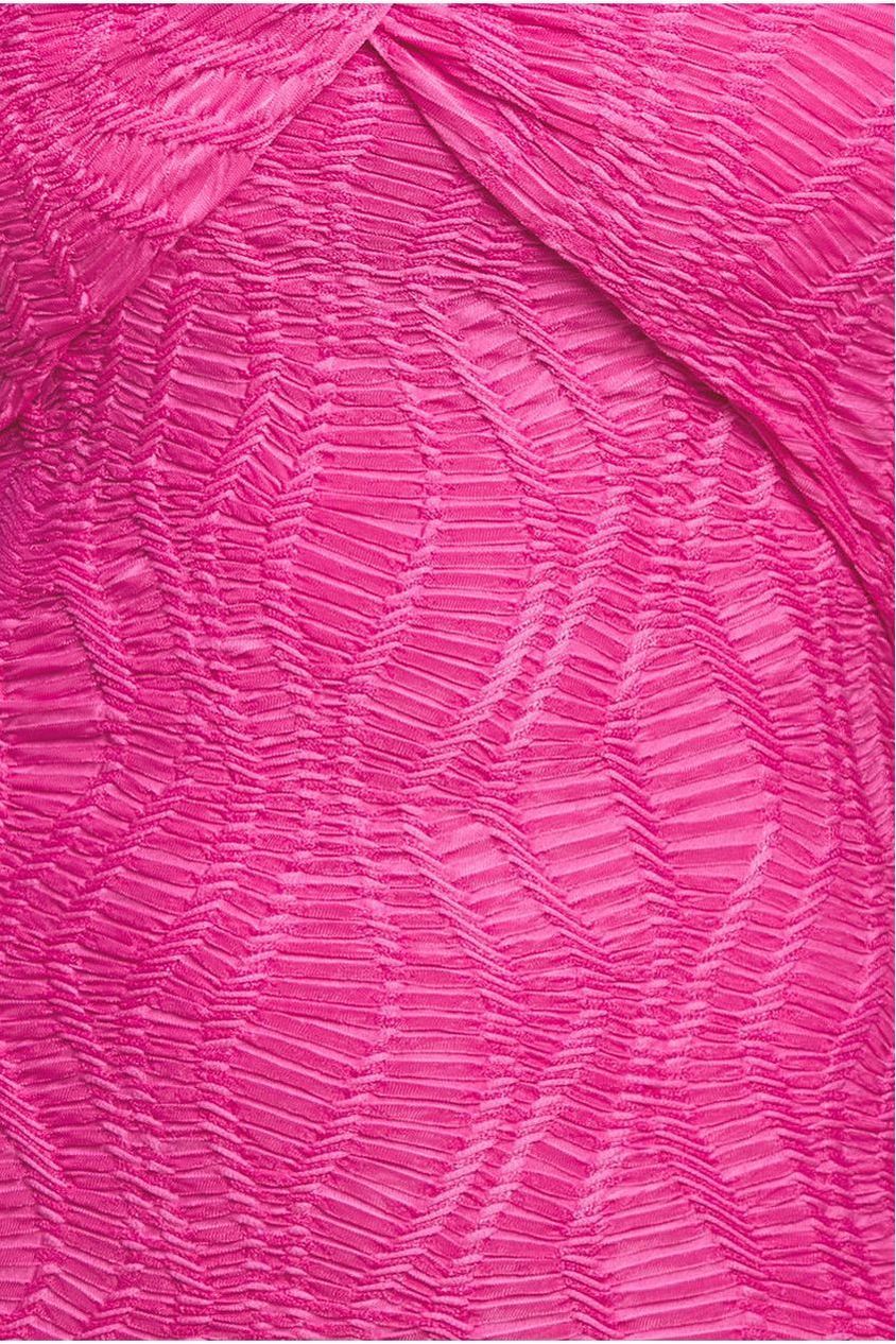 Goddiva Front Knot Twist Midi Dress - Magenta