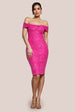 Goddiva Front Knot Twist Midi Dress - Magenta