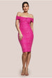 Goddiva Front Knot Twist Midi Dress - Magenta