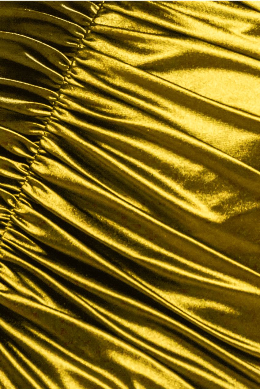 Goddiva Multi-Tied Satin Gathered Ring Maxi Dress - Lime Green