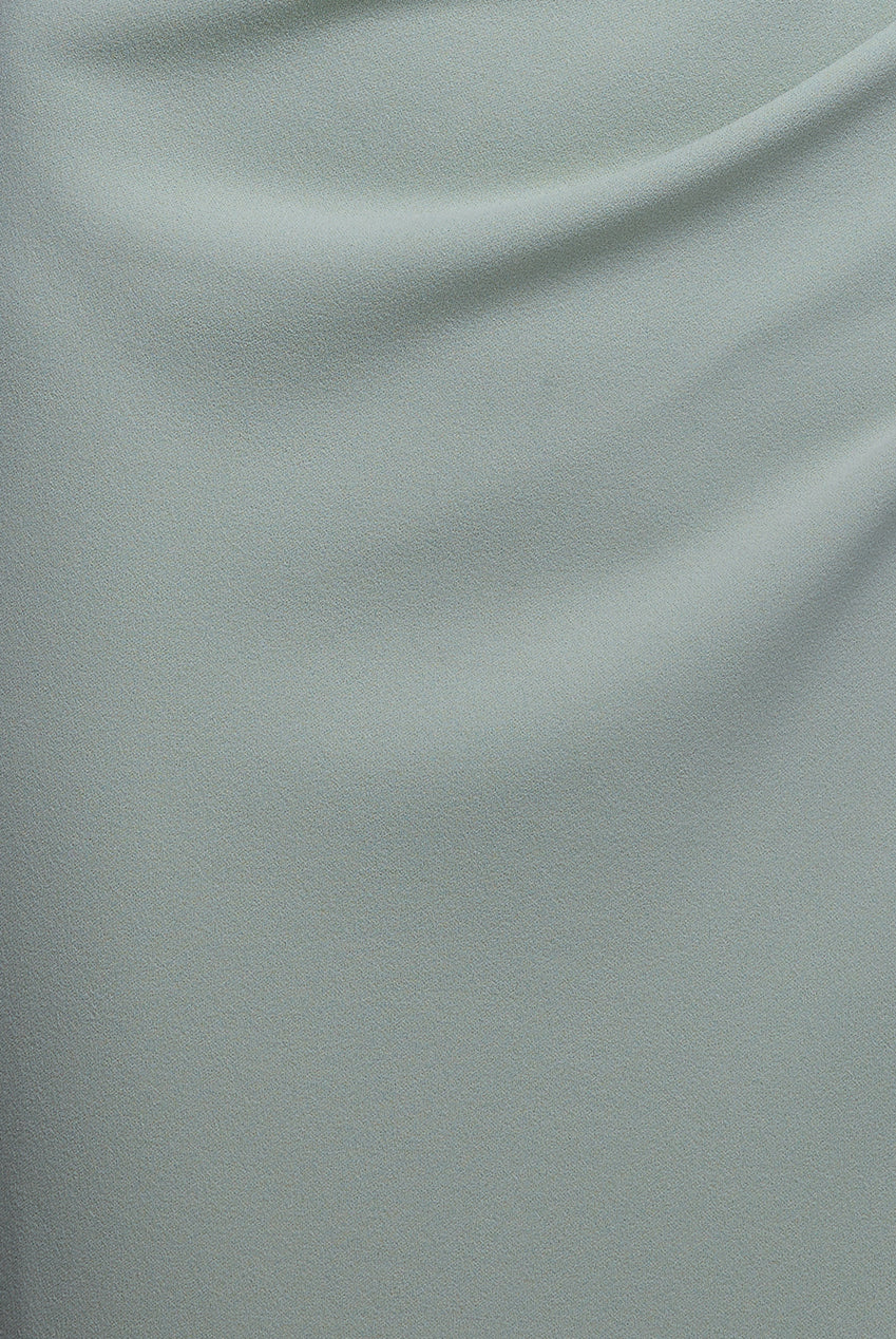 Goddiva Bardot Scuba & Chiffon Cowl Maxi Dress - Sage Green