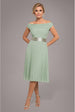 Goddiva Cowl Neck Pleated A-Line Chiffon Midi Dress - Sage Green