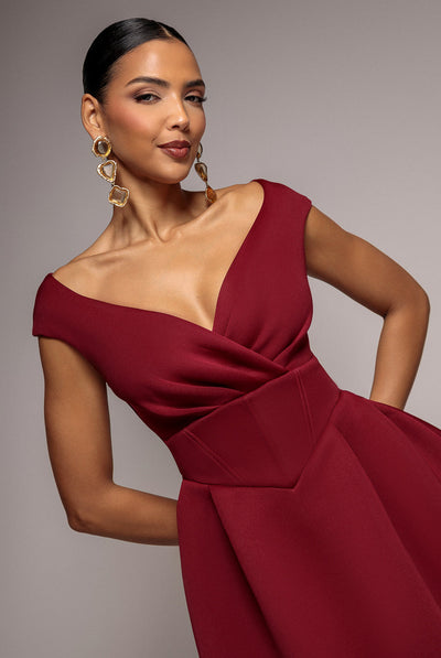 Goddiva Corset Fit & Flare Mini Dress