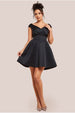 Goddiva Corset Fit & Flare Mini Dress - Black