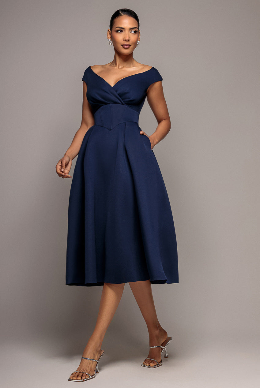 Corset Fit & Flare Midi Dress