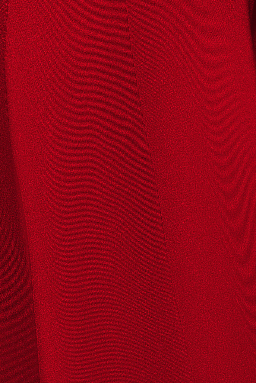 Goddiva Cap Sleeve Plunging V-Neckline Skater Mini Dress - Red