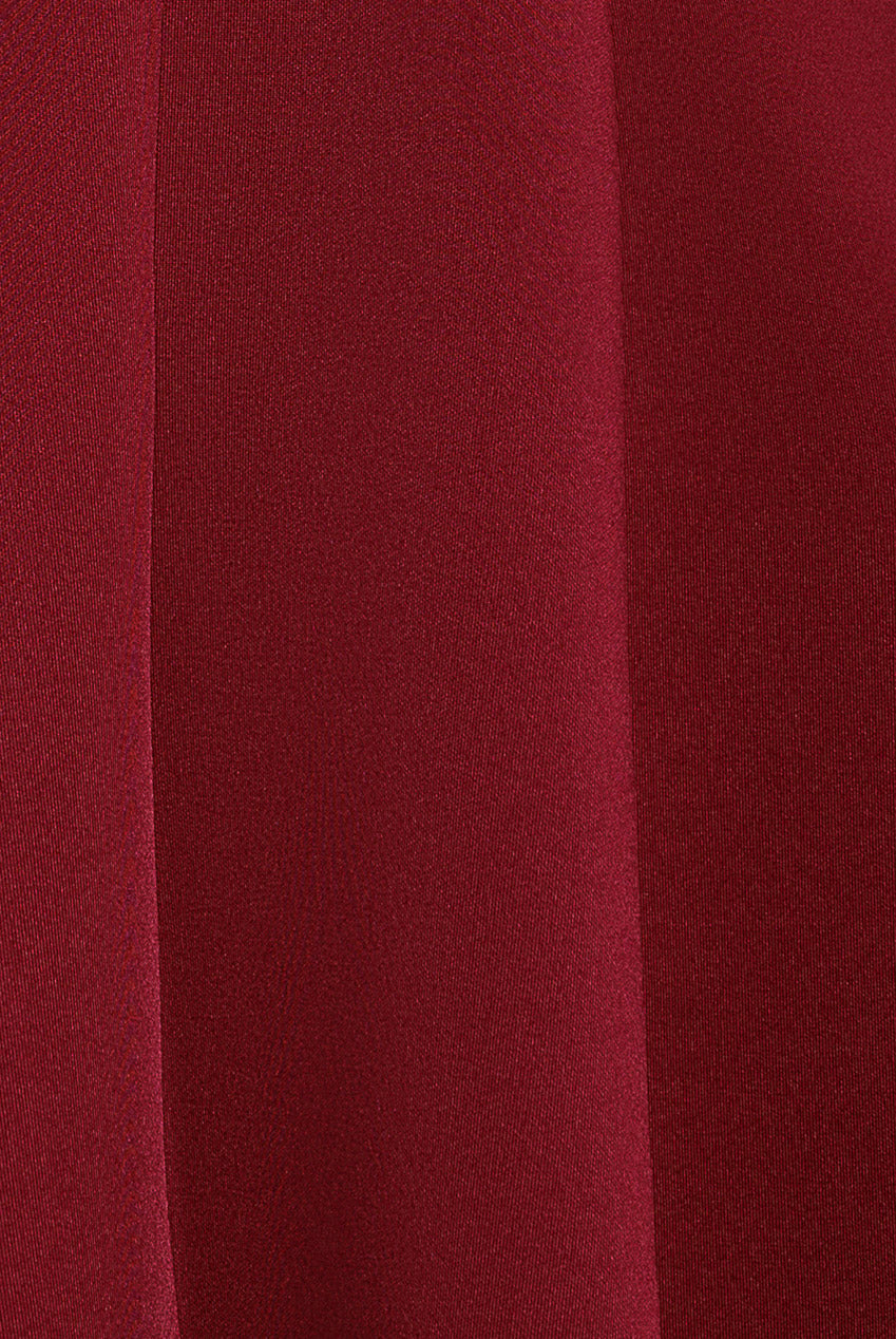 Goddiva Cap Sleeve Plunging V-Neckline A-line Midi Dress - Wine