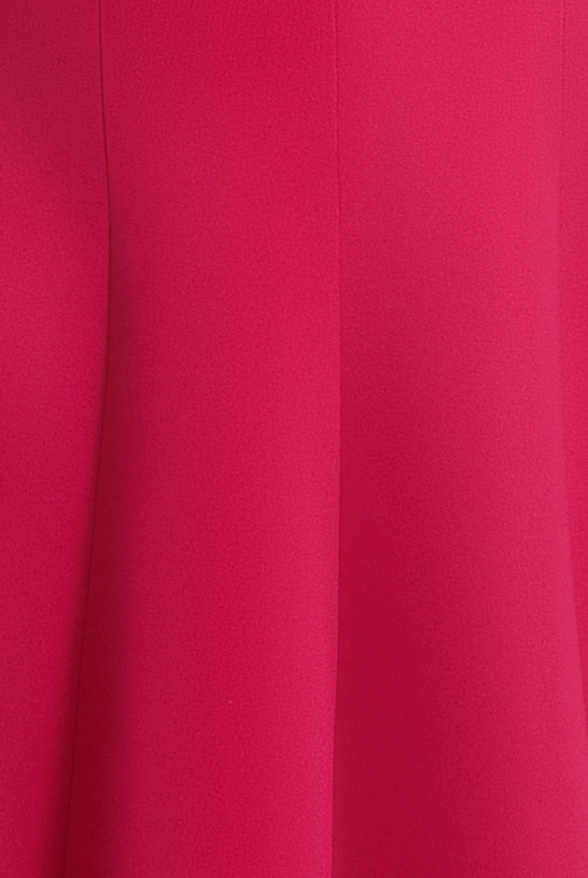 Goddiva Cap Sleeve Plunging V-Neckline A-line Midi Dress - Magenta