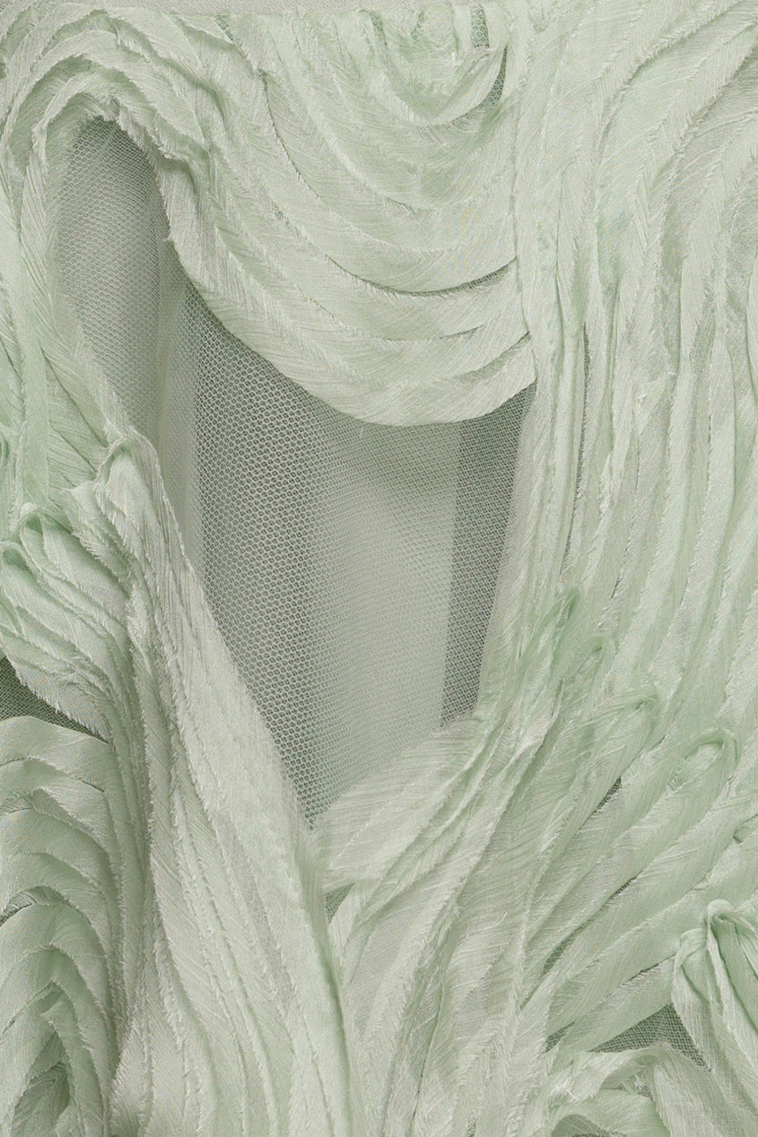 Goddiva Scuba & Textured Chiffon A Line Midi Dress - Sage Green